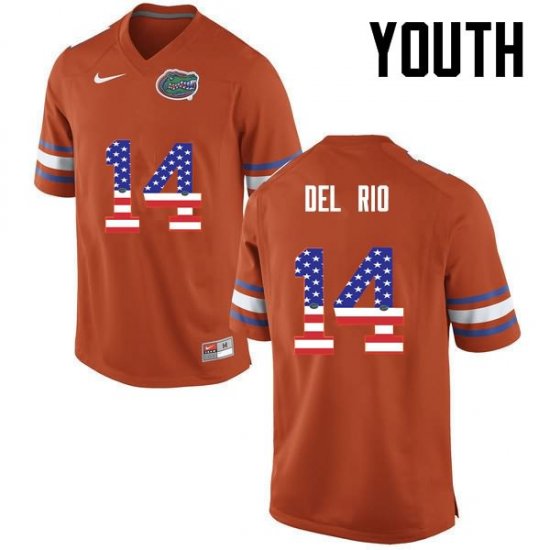 Youth Florida Gators #14 Luke Del Rio NCAA Nike Orange USA Flag Fashion Authentic Stitched College Football Jersey NIK4262VP